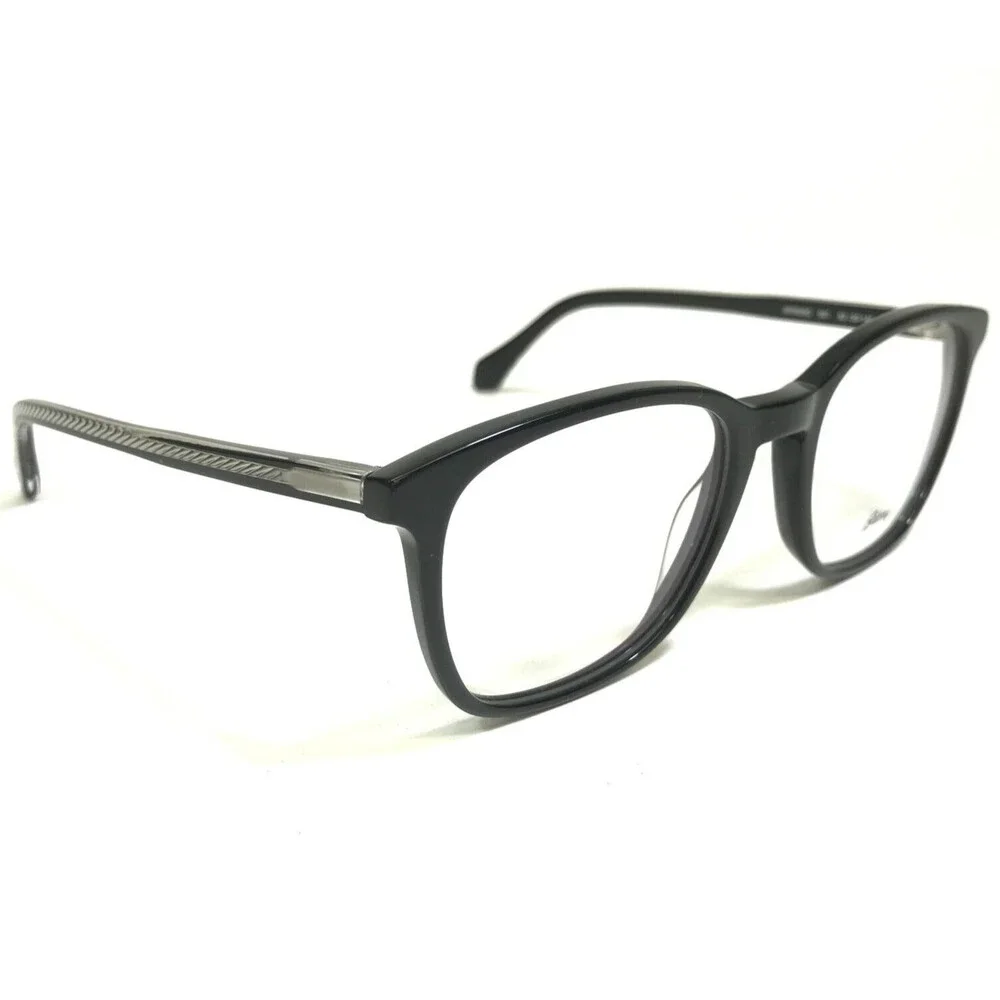 Brioni Eyeglasses Frames BR0033O 001 Black Silver Square Full Rim 52-20-145